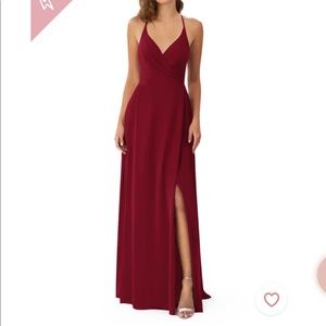 Azazie Davis Chiffon Bridesmaid Dress in Burgundy